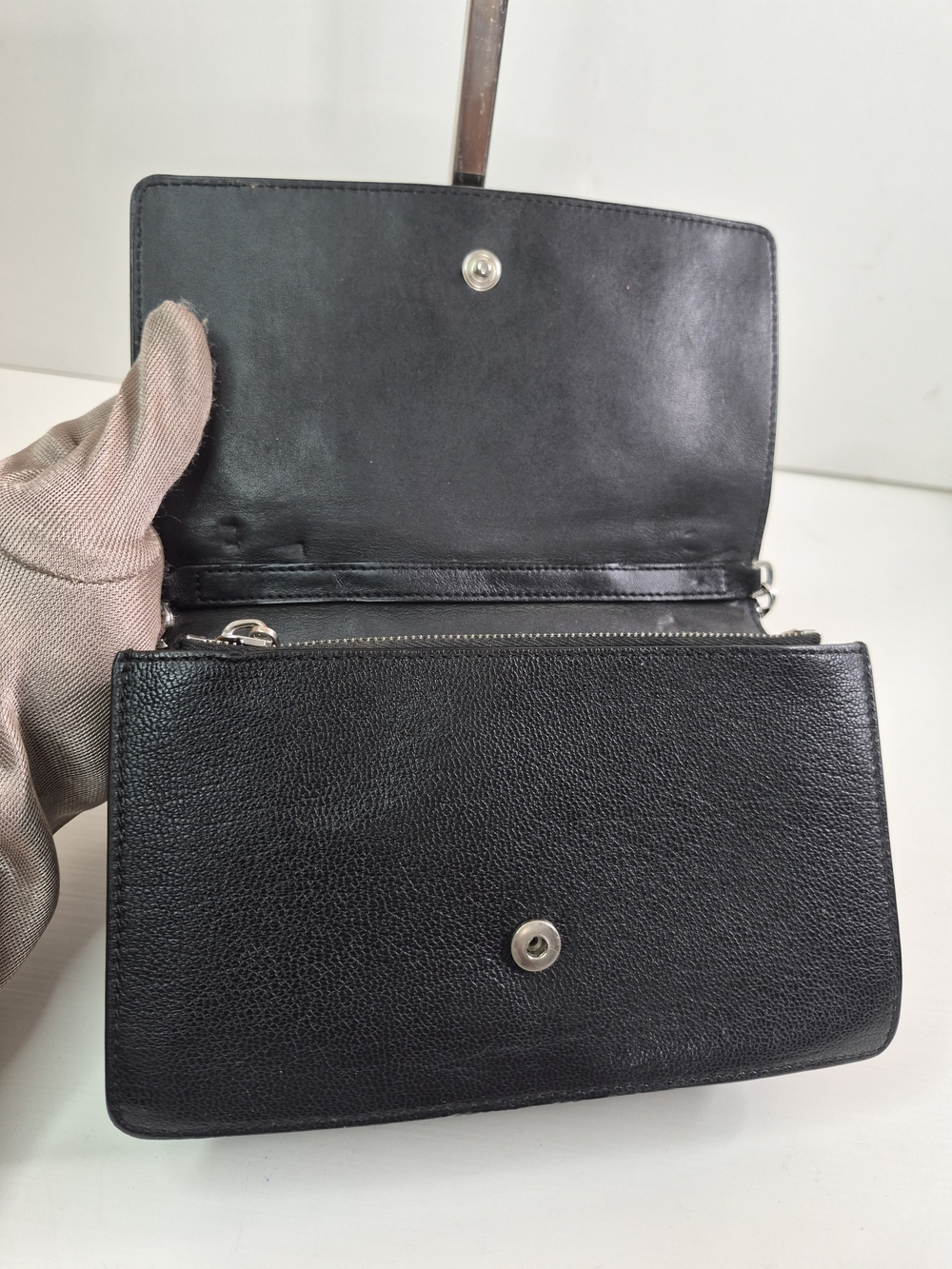 Givenchy Black Leather Chain Shoulder Bag - Picture 7 of 10